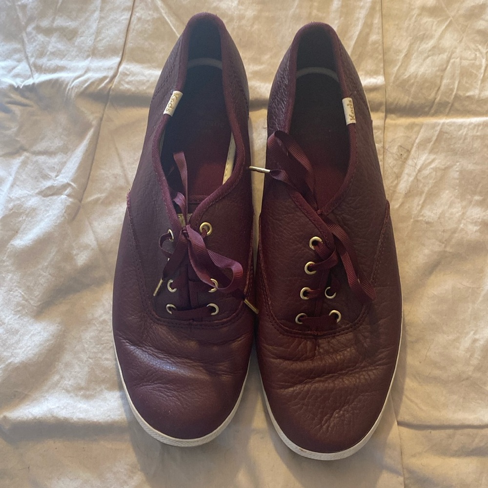 Keds x Kate Spade Faux Leather Maroon Sneakers
